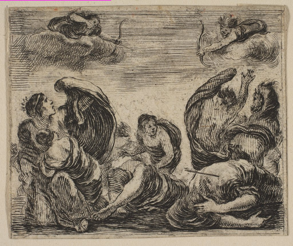 Detail of Niobe, from 'Game of Mythology', 1644 by Stefano della Bella