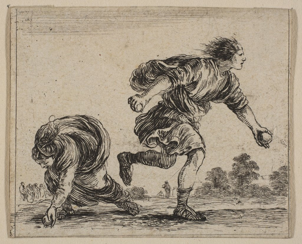 Detail of Hippomenes and Atalanta, from 'Game of Mythology', 1644 by Stefano della Bella