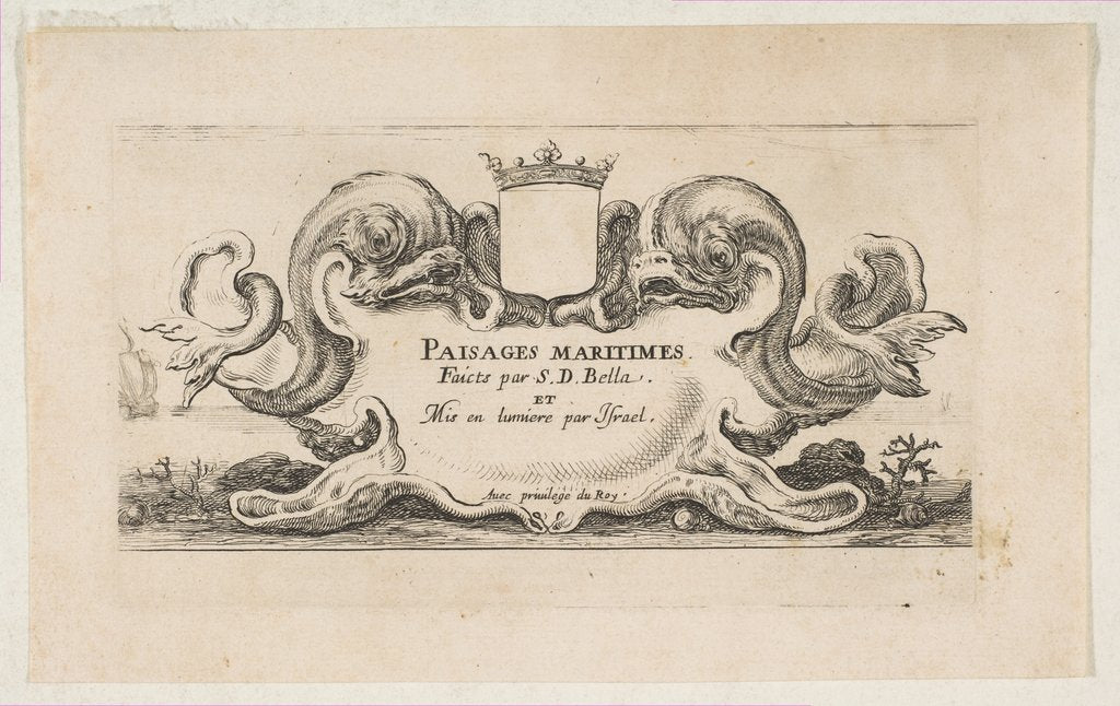 Detail of Title Page: Paisages maritimes, ca. 1644 by Stefano della Bella