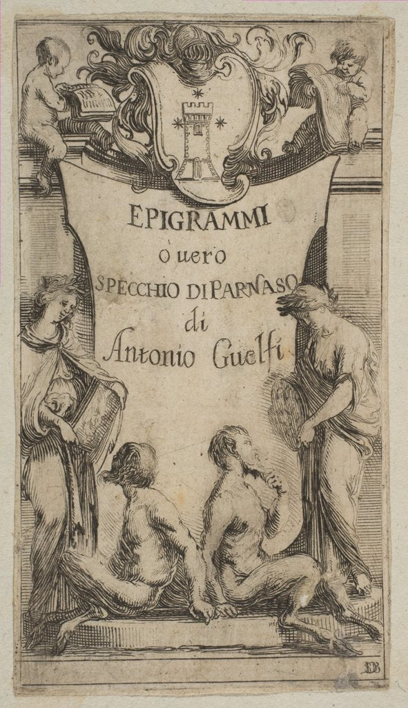 Detail of Frontispiece for Epigrammi de Guelfi, ca. 1636 by Stefano della Bella