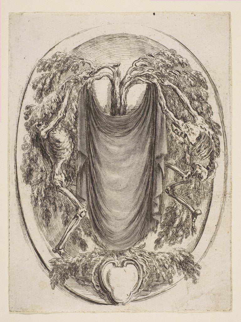 Detail of Cartouche with Skeletons, 1647 by Stefano della Bella