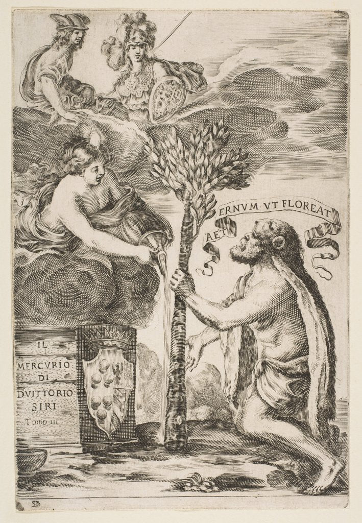 Detail of Frontispiece for Il Mercurio, III: Hercules Planting His Club, 1652 by Stefano della Bella