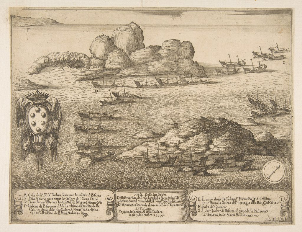 Detail of Capture of Two Galleys at Byserta, 1628 by Stefano della Bella