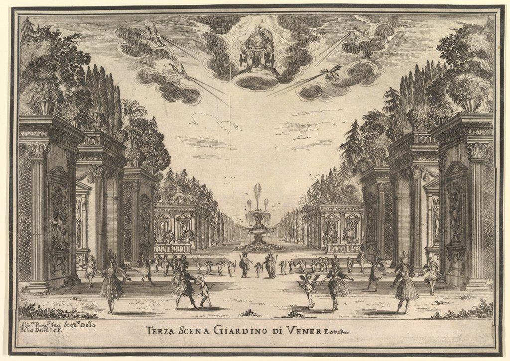 Detail of Third scene, the garden of Venus, from 'The marriage of the gods', 1637 by Stefano della Bella