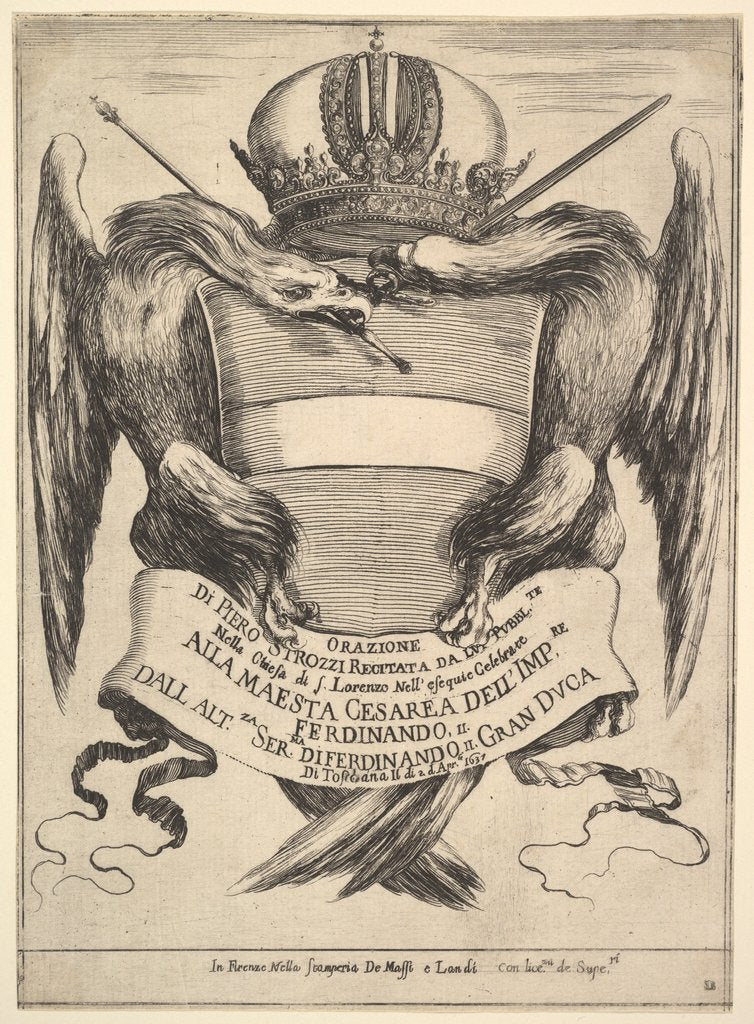 Detail of Frontispiece for 'The funeral of Emperor Ferdinand II by Stefano della Bella