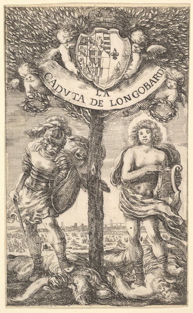 Detail of Frontispiece for 'The Fall of Longobardi', poems by Sigismond B…, 1656 by Stefano della Bella