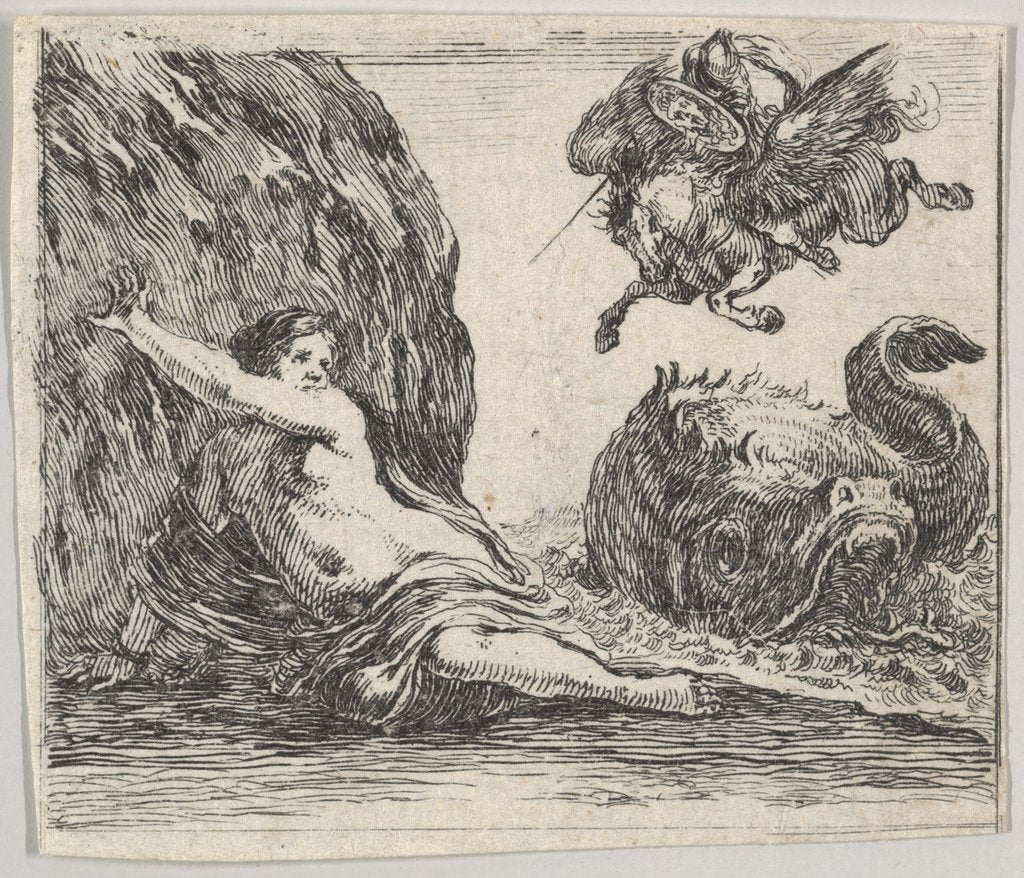Detail of Perseus and Andromeda, from 'Game of Mythology', 1644 by Stefano della Bella