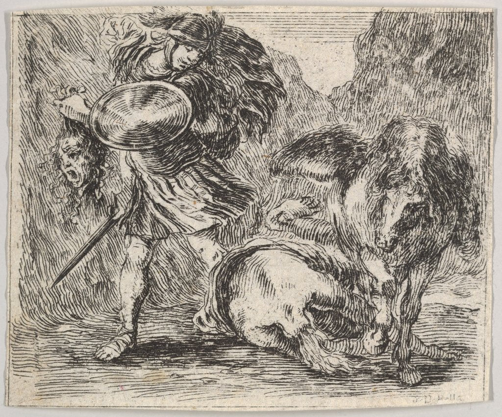 Detail of Perseus and Medusa, from 'Game of Mythology', 1644 by Stefano della Bella