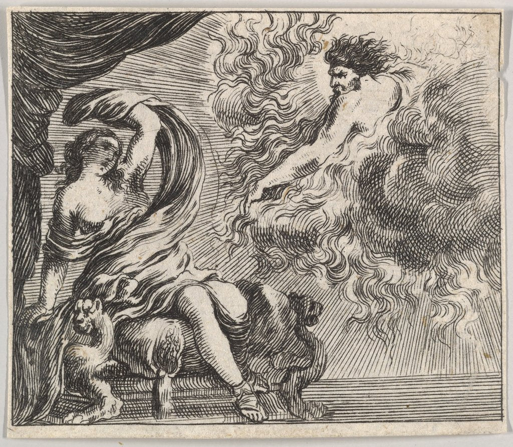 Detail of Jupiter and Semele, from 'Game of Mythology', 1644 by Stefano della Bella