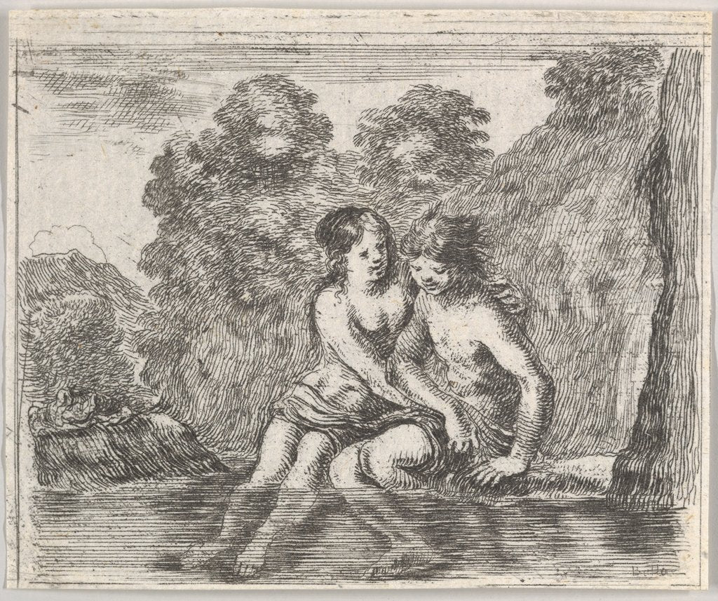 Detail of Salmacis and Hermaphrodite, from 'Game of Mythology', 1644 by Stefano della Bella