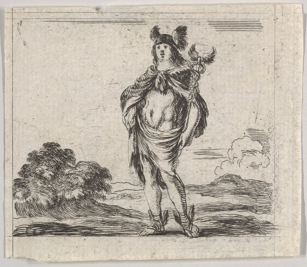 Detail of Mercury, from 'Game of Mythology', 1644 by Stefano della Bella