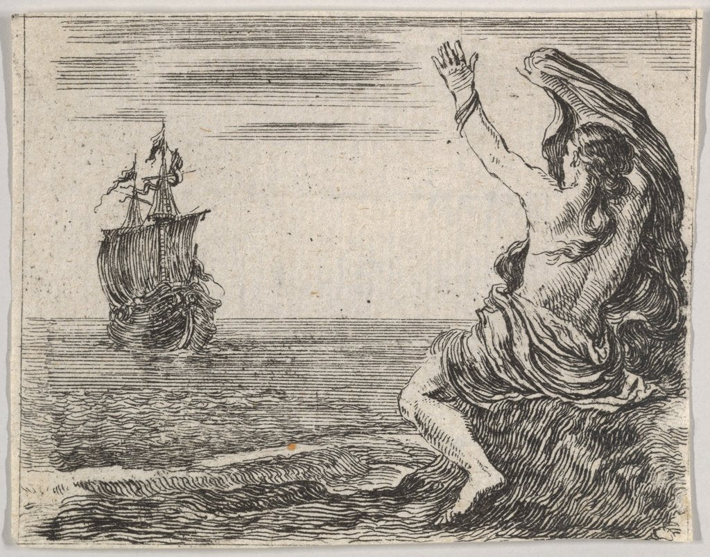 Detail of Theseus and Ariadne, from 'Game of Mythology', 1644 by Stefano della Bella