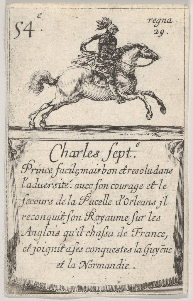 Detail of Charles Sept.-e / Prince facile…, from 'Game of the Kings of France by Stefano della Bella