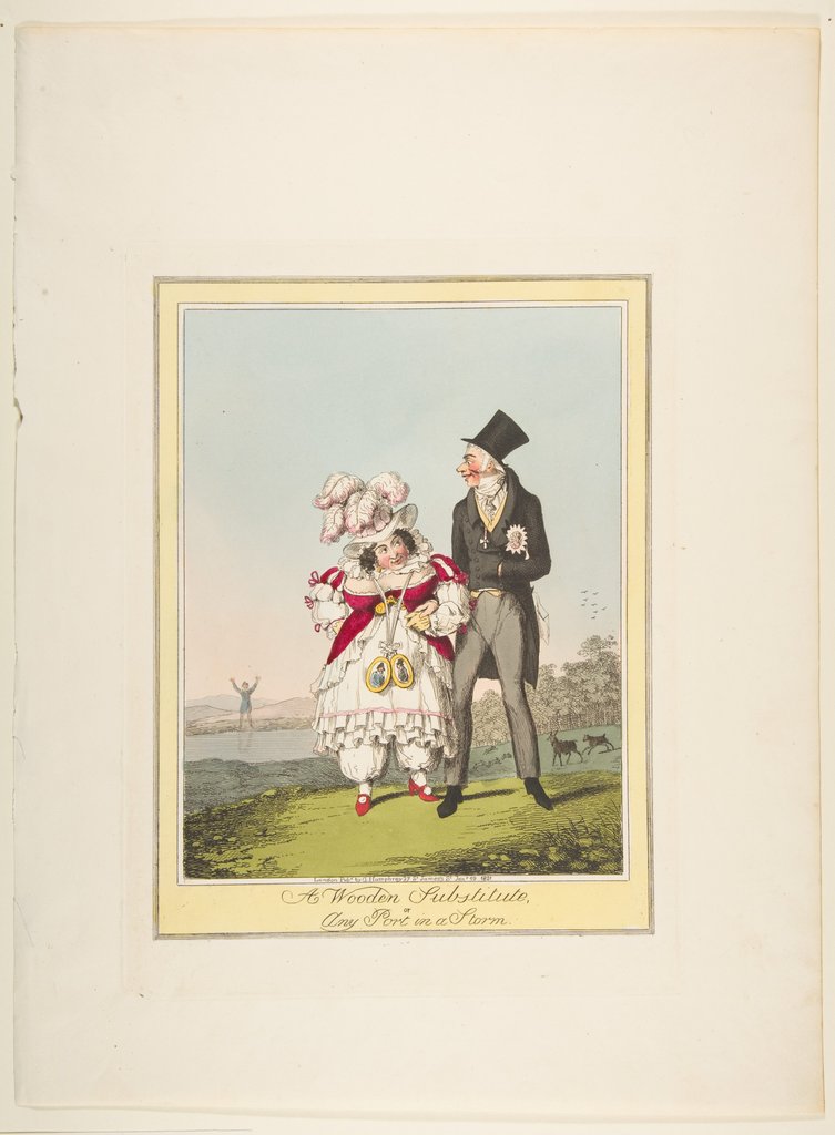 Detail of A Wooden Substitute, or Any Port in a Storm, January 19, 1821 by Theodore Lane