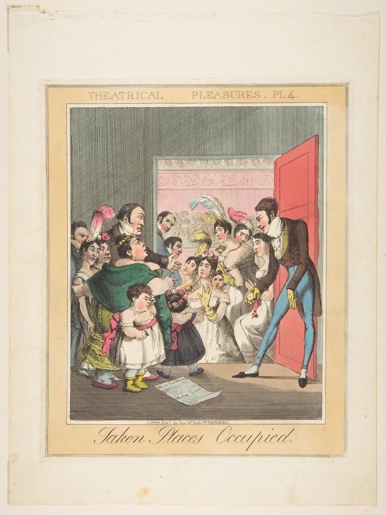 Detail of Theatrical Pleasures, Plate 4: Taken Places Occupied, ca. 1835 by Theodore Lane