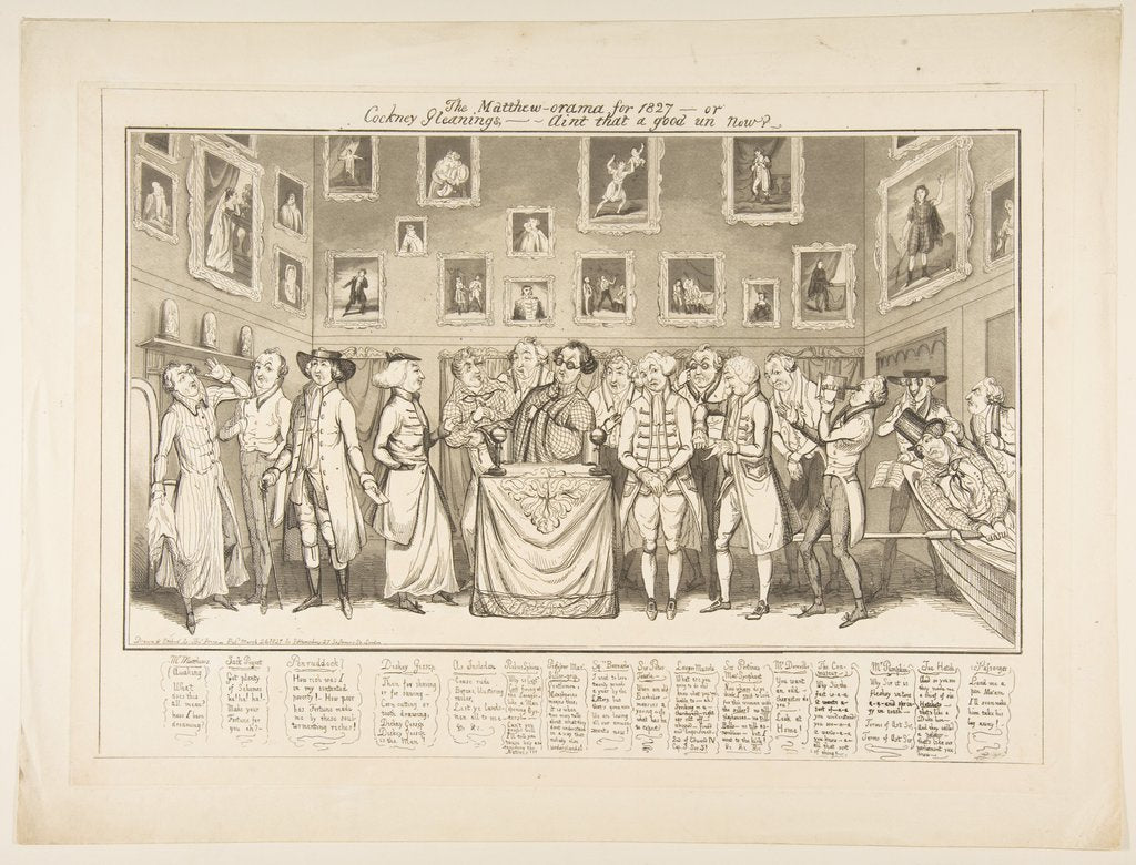 Detail of The Matthew-orama for 1827-or Cockney Gleanings,-Aint that a good un now?, March 26, 1827 by Thomas Howell Jones