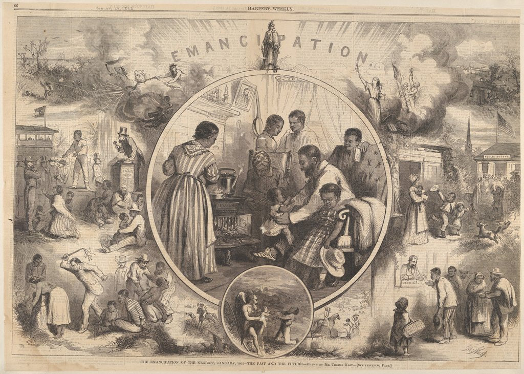 Detail of Emancipation of the Negroes - The Past and the Future, January 24, 1863 by Thomas Nast