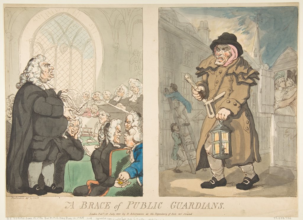 Detail of A Brace of Public Guardians, July 10, 1800 by Thomas Rowlandson