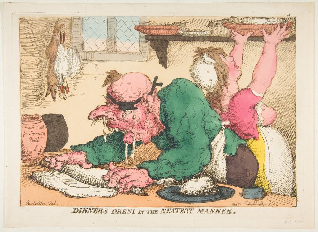 Detail of Dinners Drest in the Neatest Manner, October 1811 by Thomas Rowlandson
