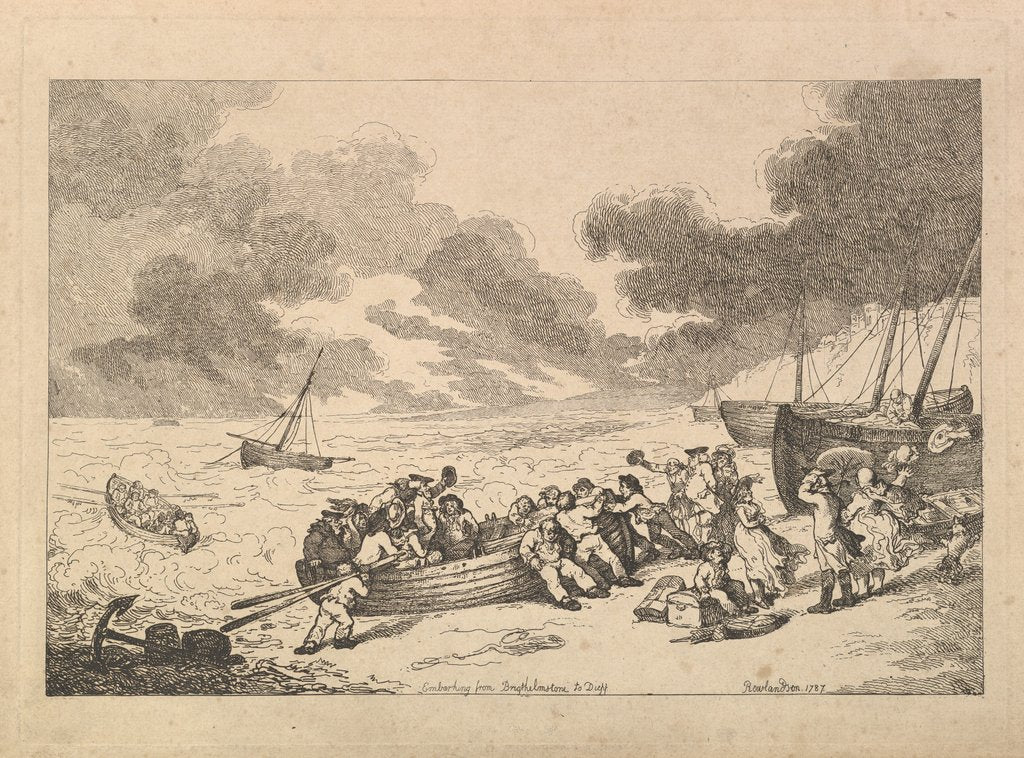 Detail of Embarking from Brighthelmstone to Diepp[e], 1787 by Thomas Rowlandson