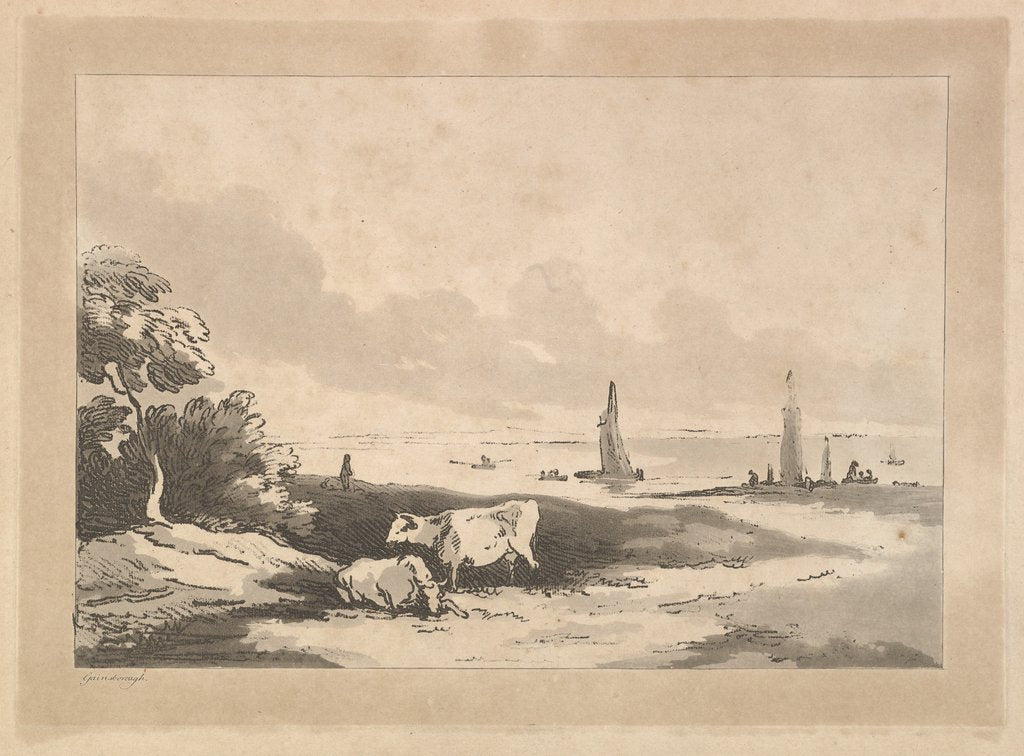 Detail of Cows and Seascape, 1783-89 by Thomas Rowlandson