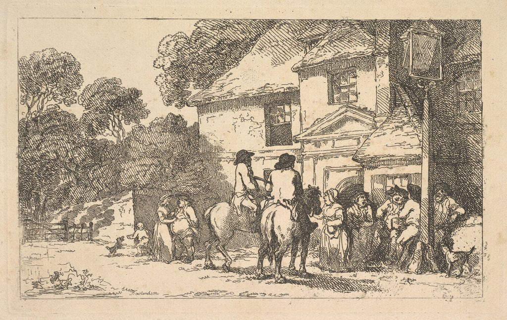 Detail of The Three Horseshoes, a Roadside Inn, December 18, 1787 by Thomas Rowlandson