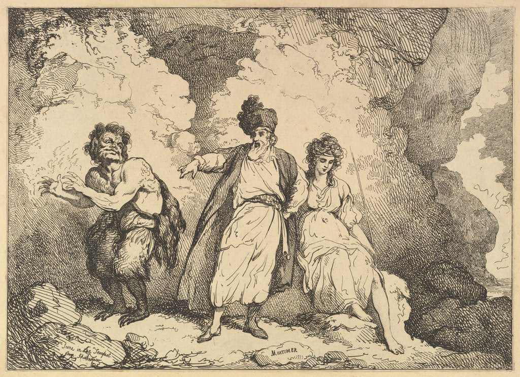 Detail of Scene from the Tempest: Caliban, Prospero and Miranda, [1783-87] reissued 1801 by Thomas Rowlandson