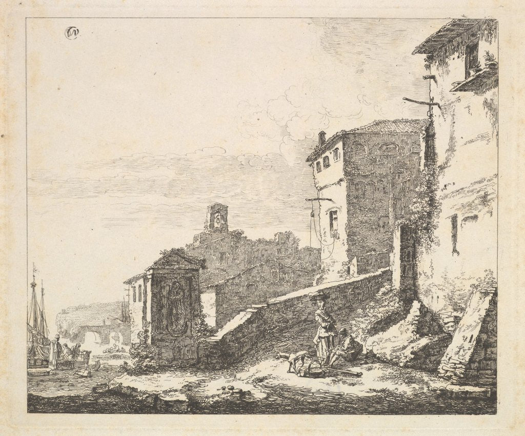 Detail of Village Scene with Woman Standing Beside a Seated Man, 17th century by Thomas Wijck