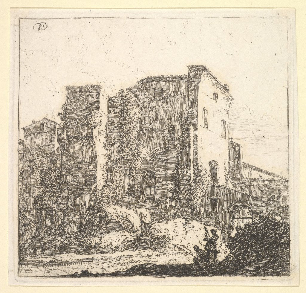 Detail of A Woman Spinning and a Fisherman, 17th century by Thomas Wijck