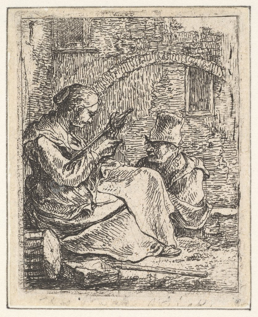 Detail of Woman Spinning by Thomas Wijck