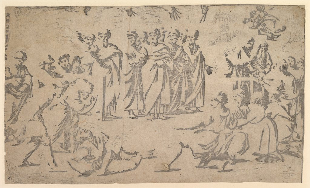 Detail of The death of Ananias surrounded by Apostles, 1518 by Ugo da Carpi