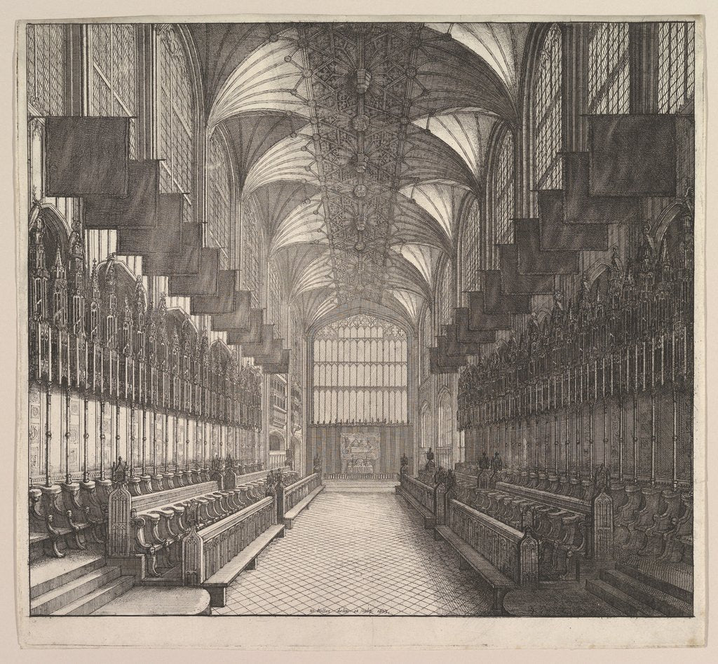 Detail of Windsor Castle, St. George's Chapel, Choir, 1663 by Wenceslaus Hollar
