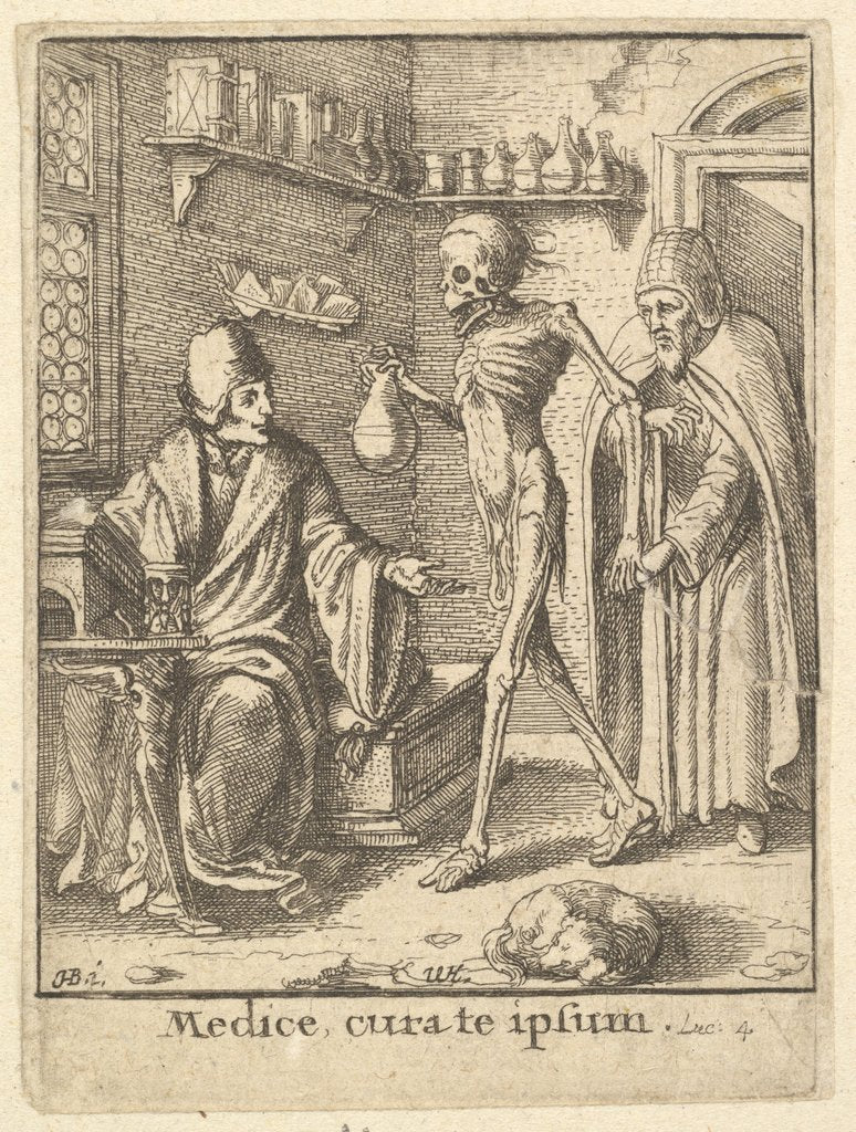 Detail of Doctor, from the Dance of Death, 1651 by Wenceslaus Hollar