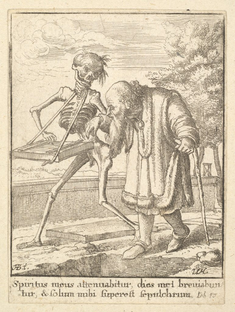 Detail of Old man, from the Dance of Death, 1651 by Wenceslaus Hollar