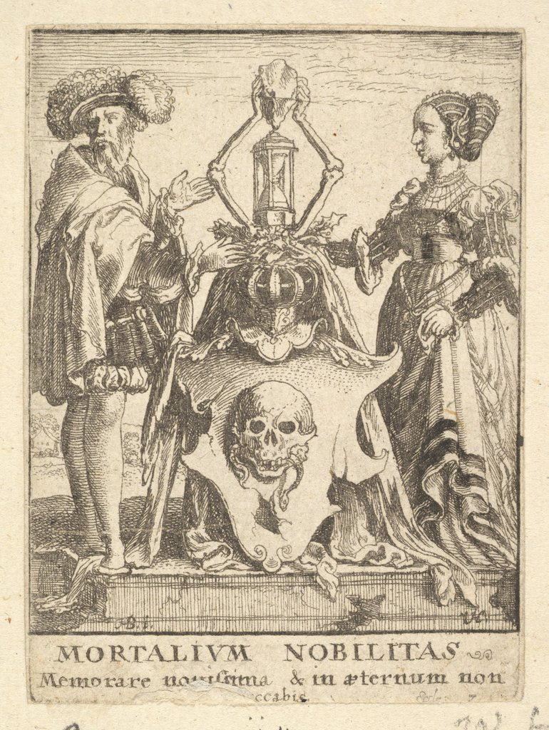 Detail of Death's coat of arms, from the Dance of Death, 1651 by Wenceslaus Hollar