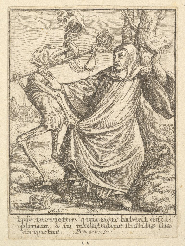 Detail of Abbot, from the Dance of Death, 1651 by Wenceslaus Hollar