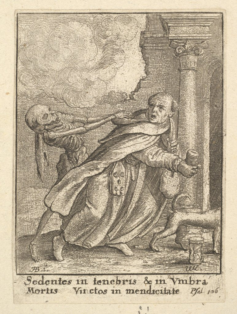 Detail of The Monk, from the Dance of Death, 1651 by Wenceslaus Hollar