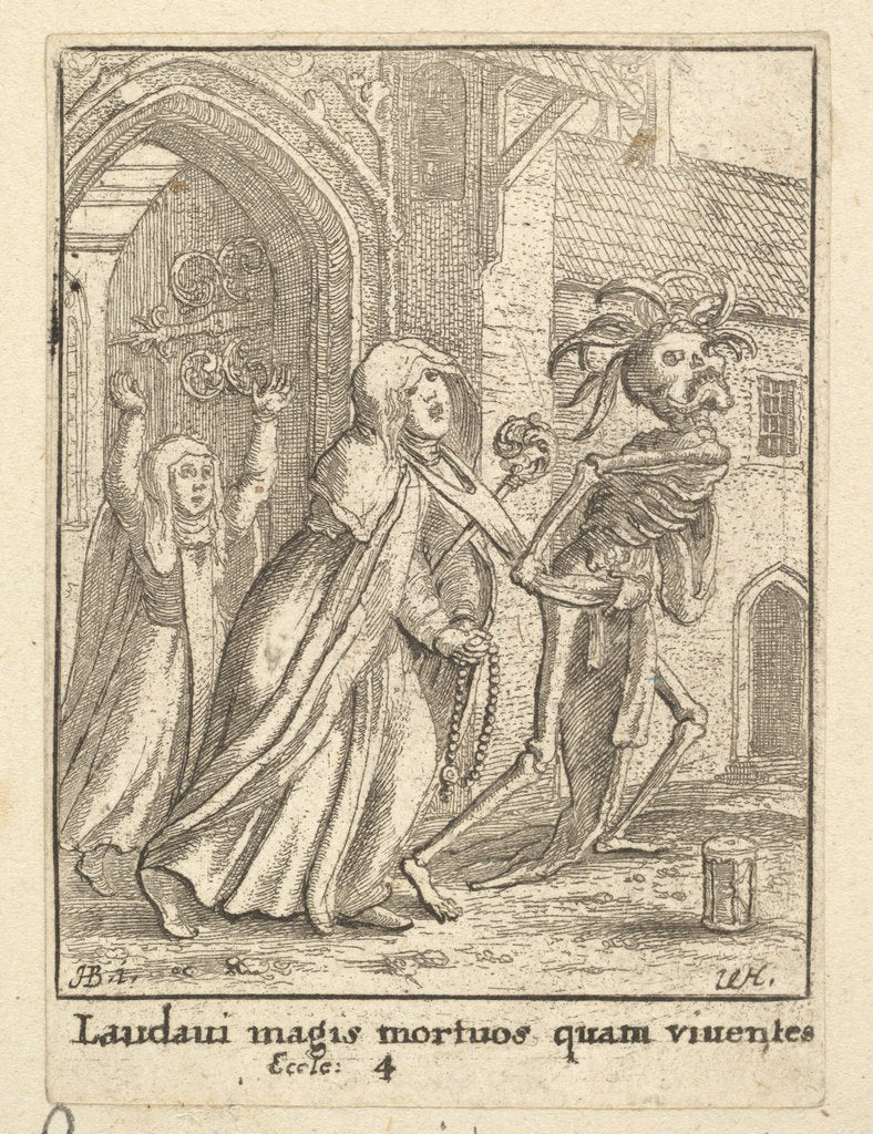 Detail of The Abbess, from the Dance of Death, 1651 by Wenceslaus Hollar