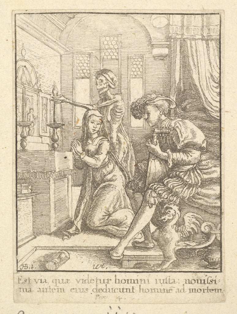 Detail of The Nun, from the Dance of Death, 1651 by Wenceslaus Hollar