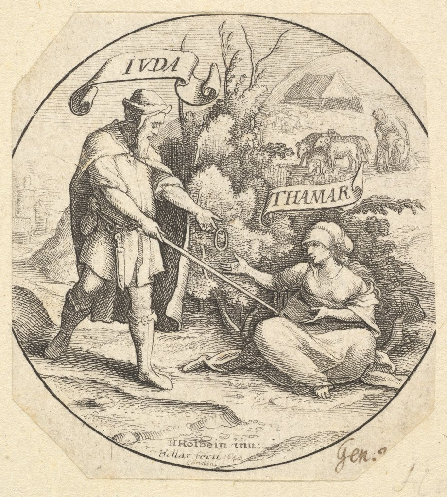 Detail of Judah and Tamar, 1640 by Wenceslaus Hollar