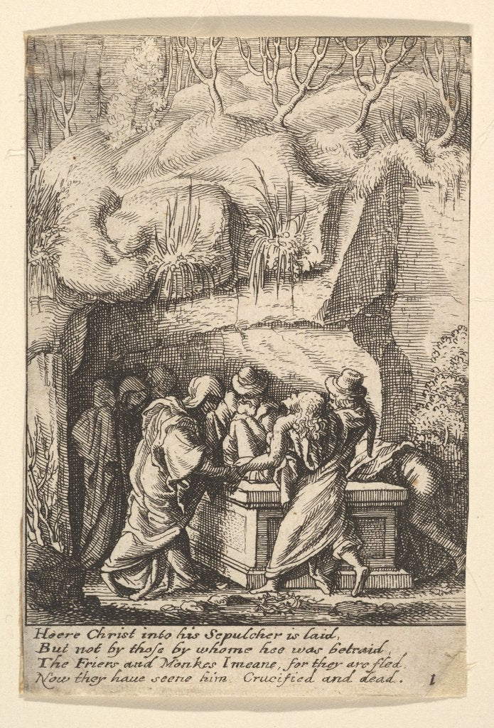 Detail of Entombment, 1625-77 by Wenceslaus Hollar