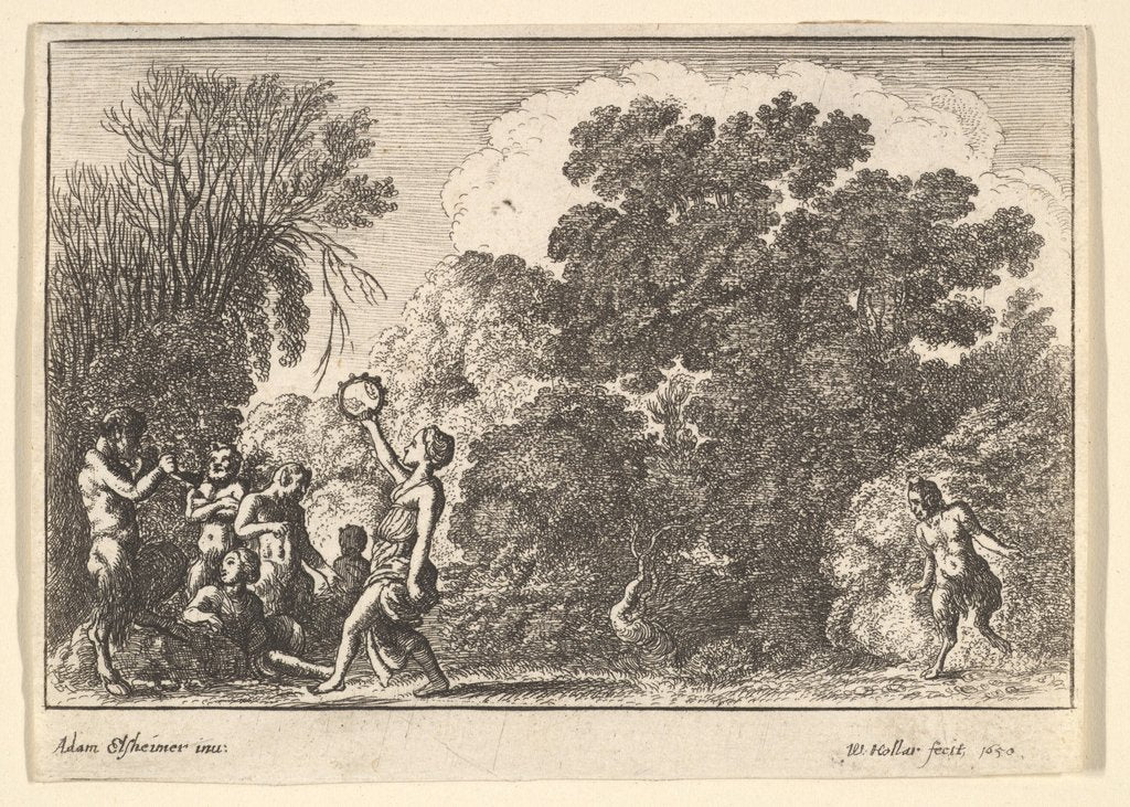 Detail of Five satyrs and two nymphs, 1650 by Wenceslaus Hollar