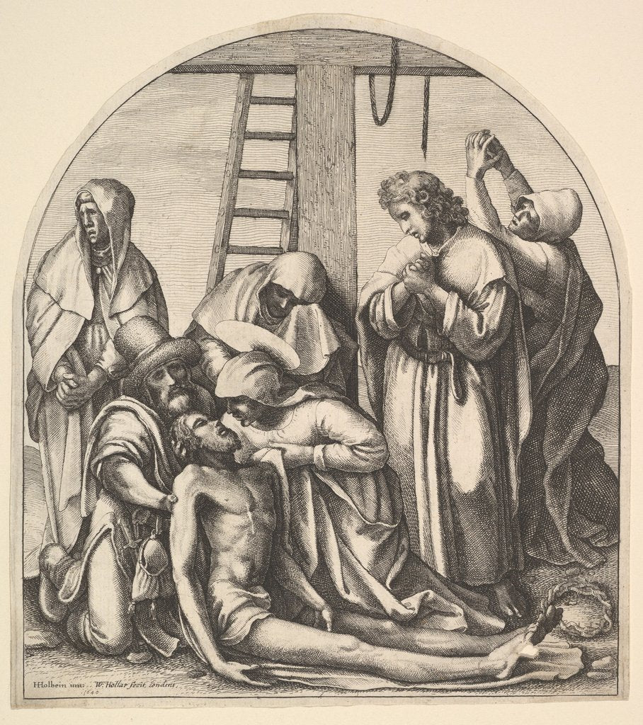 Detail of Descent from the cross, after Holbein, 1640 by Wenceslaus Hollar