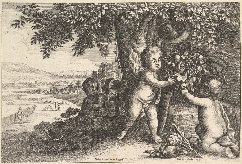 Detail of The River God and the Boys, 1625-77 by Wenceslaus Hollar