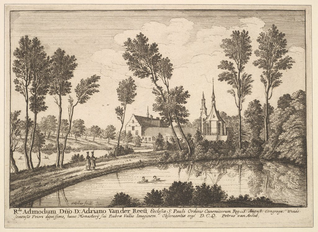 Detail of Rothendael Abbey, 1648 by Wenceslaus Hollar