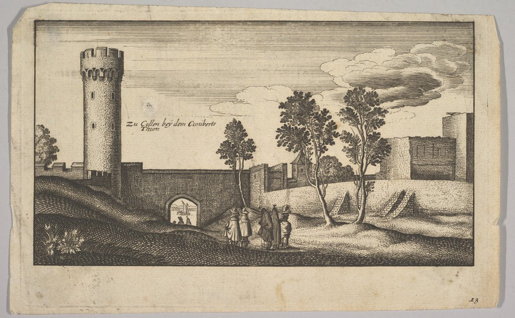 Detail of The Kunibert Tower near Cologne, 1625-77 by Wenceslaus Hollar