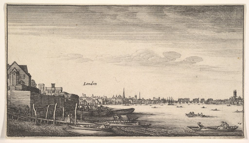 Detail of London Viewed from the Milford Stairs, 1643-1644 by Wenceslaus Hollar