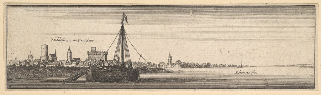 Detail of Rüdesheim, 1642-44 by Wenceslaus Hollar