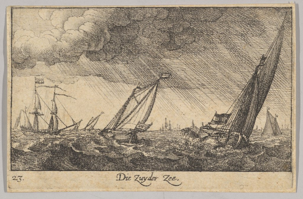 Detail of Zuyder Zee, 1635 by Wenceslaus Hollar