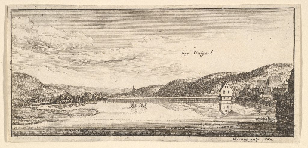 Detail of Stuttgart: The Lake, 1663-65 by Wenceslaus Hollar
